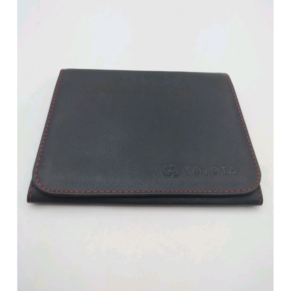 Toyota Owner Document Holder Wallet Organizer Black Red Stitch
